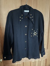 Vtg 80  s Cache Cotton Studded Button Up Embellished No Size Tag Fits L/XL