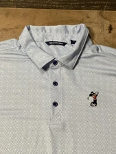 Cutter & Buck Polo Shirt Mens 3XL Blue White Golf Disney Goofy Embroidered