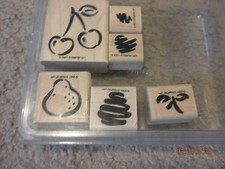 Stampin' Up   Retired Fruit Medley wood Mounted Stamp Used