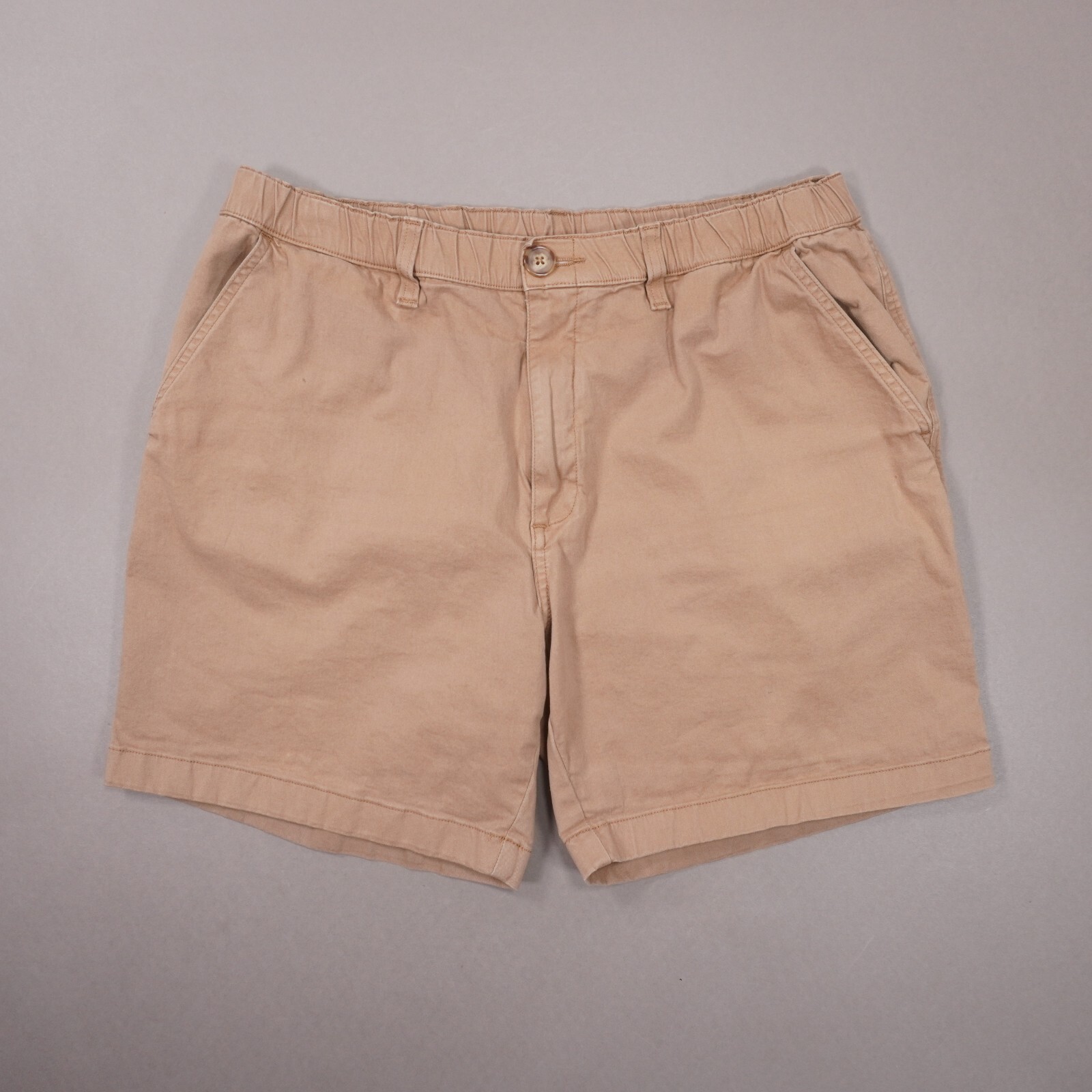 Chubbies Originals The Staples 7" Short Mens XL Dark Khaki Brown Cotton Stretch