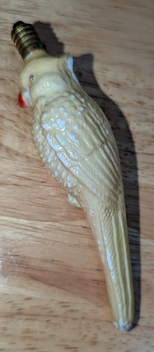 Vintage Antique Milk Glass Christmas Light Bulb Cocatoo Bird Parrot - Not Tested - Picture 3 of 5