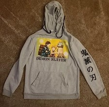 DEMON SLAYER PULLOVER HOODIE SWEATER OFFICIAL MERCHANDISE SIZE M GREY QUALITY