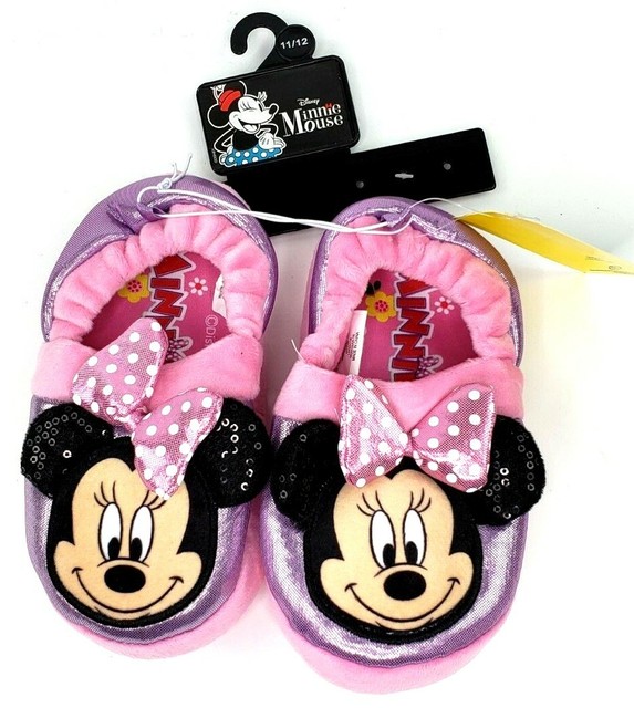 Disney Minnie Mouse Baby Toddler Girls Slippers Pink 11/12 New eBay