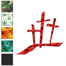 Crosses Triple, Vinyl Decal Sticker, 40 Patterns 3 Sizes, 181