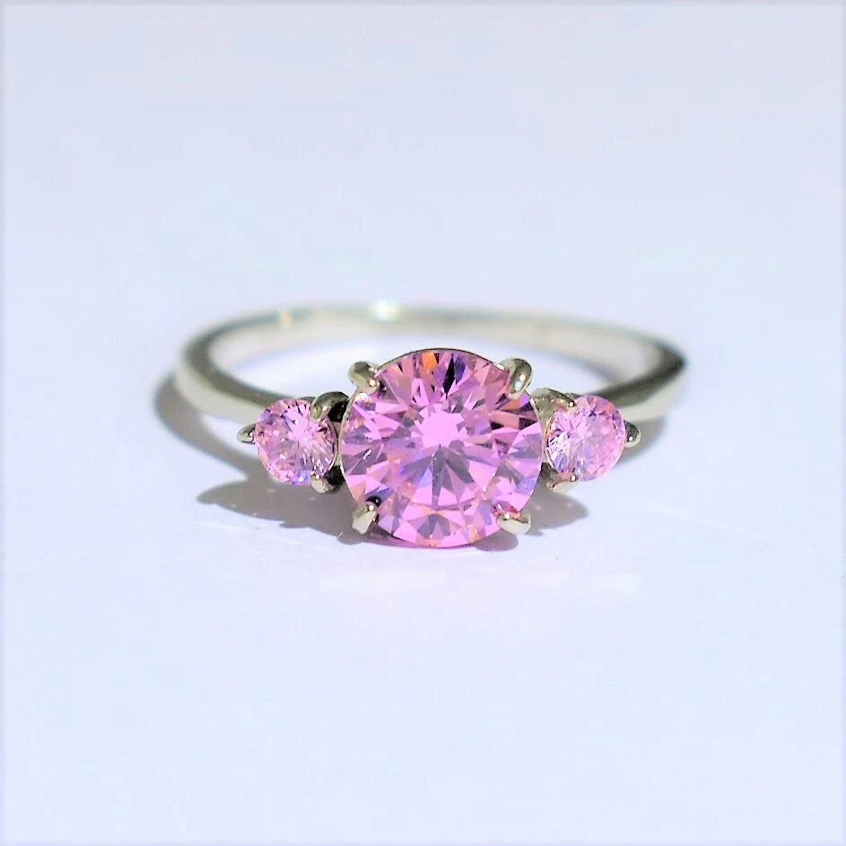 Simulated pink 2024 diamond ring