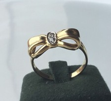 ANELLO FIOCCO💫♥️💫CON ZIRCONI IN ORO GIALLO 750/1000, 18KT.