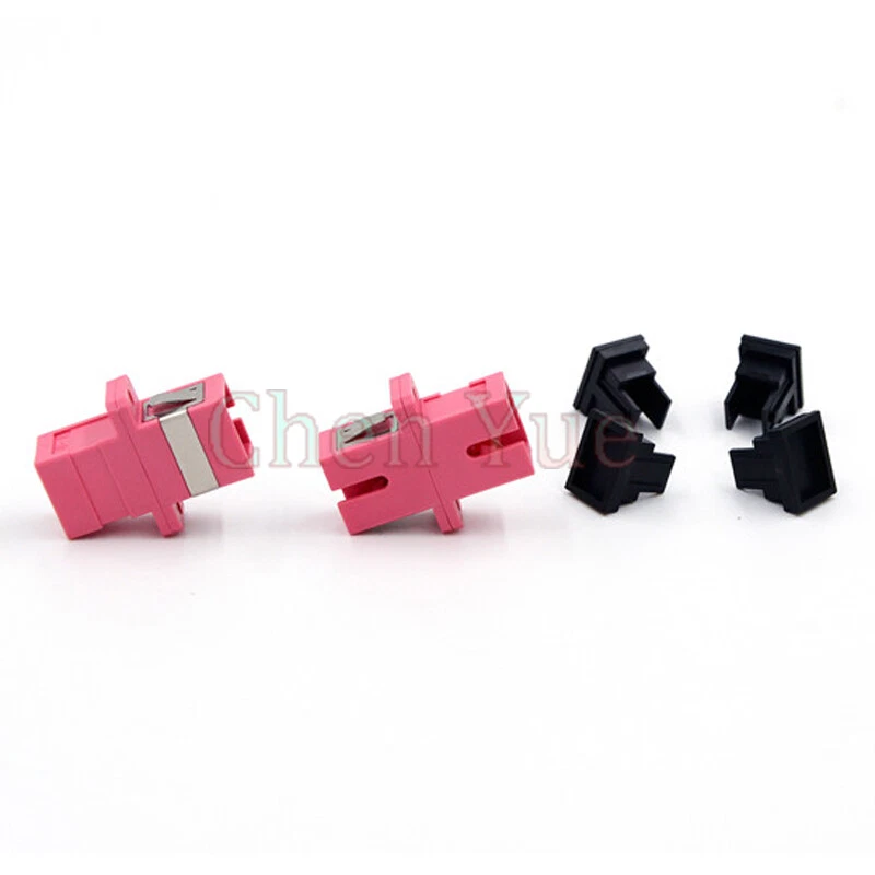 50pcs Fiber Optic SC Adapter MM OM4 Magenta ftth Simplex Pink SC UPC Coupler   - Image 4 of 4