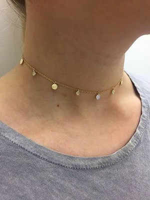 Gold Circle Choker Necklace on Sale, 57 