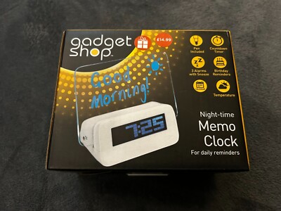 Gadget Shop Nacht Memo Uhr (neu & unbenutzt) Kostenloser Versand + Verpackung