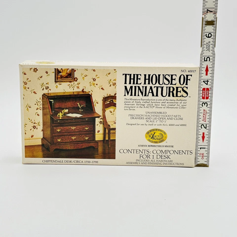 The House Of Miniatures Chippendale Desk Brown Office 40017 Kit Dollhouse - Image 2 of 4