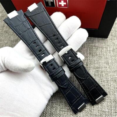 26*12mm Black Leather Watchband Strap for Tissot 1853 PRX T137.407(410) + Tools