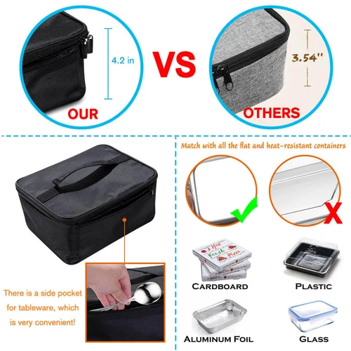Portable Electric Food Warmer Heating Lunch Box Bag Mini Oven Container For Car - Picture 3 of 21