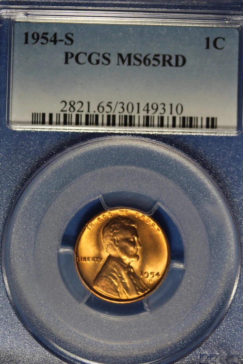 PCGS Certified MS 65 Graded 1954 Lincoln Wheat US Small Cents