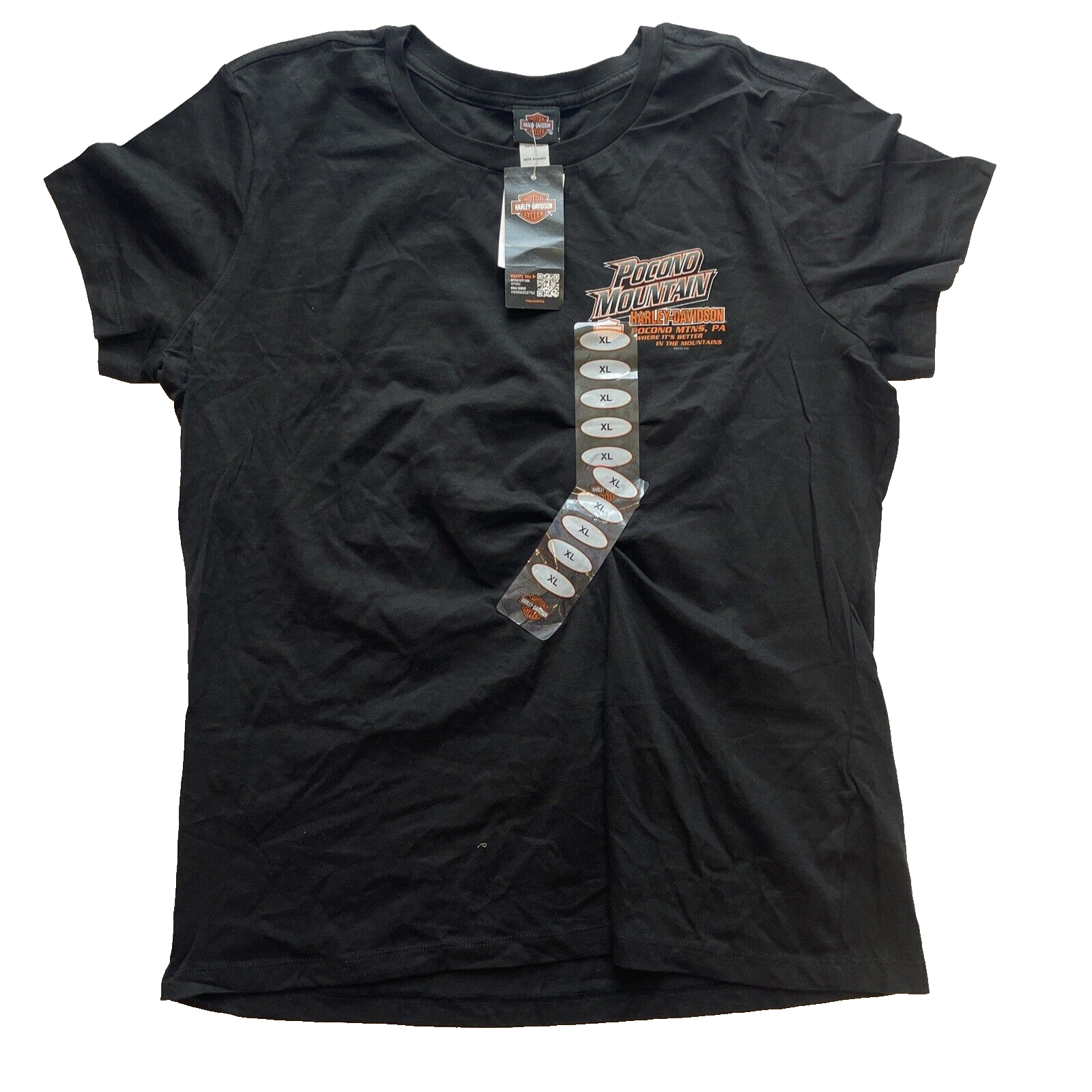 Harley-Davidson Women’s Black Pocono T-Shirt Size XL NEW