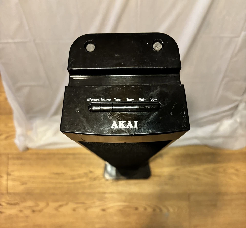 AKAI Sound Tower AST-120 Speaker 39"Tuner Receiver W/Power Cord Tested Working   - Image 2 of 4