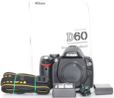 Nikon D60 fotocamera digitale 10,2 MP DSLR corpo corpo corpo 8244 scatto Zt. Buono #Z