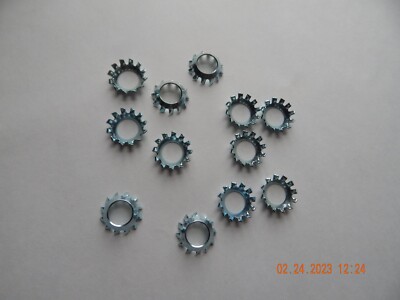EXTERNAL COUNTER SUNK STAR LOCK WASHERS. 1/2'' ZINC 12 PCS. NEW
