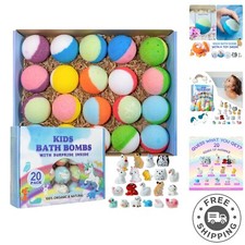 Magical Bath Bomb Gift Set for Kids - 20 Unique Scents  Surprises Inside