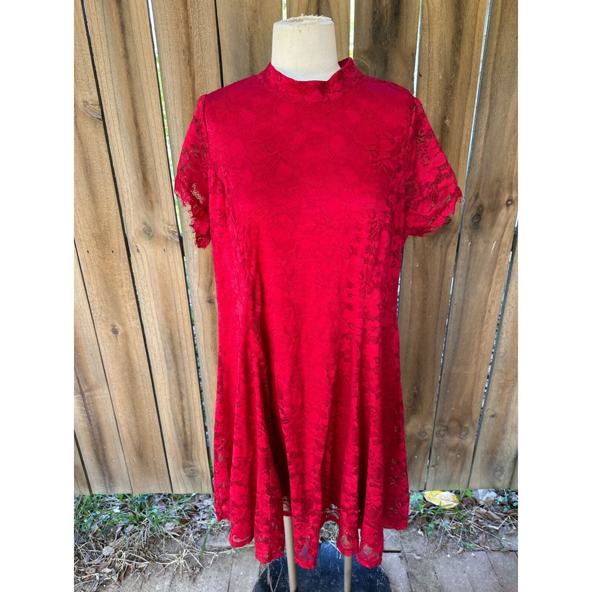 TORRID RED Short Sleeve LACE SKATER DRESS 2 2X 18-20 NWT | eBay