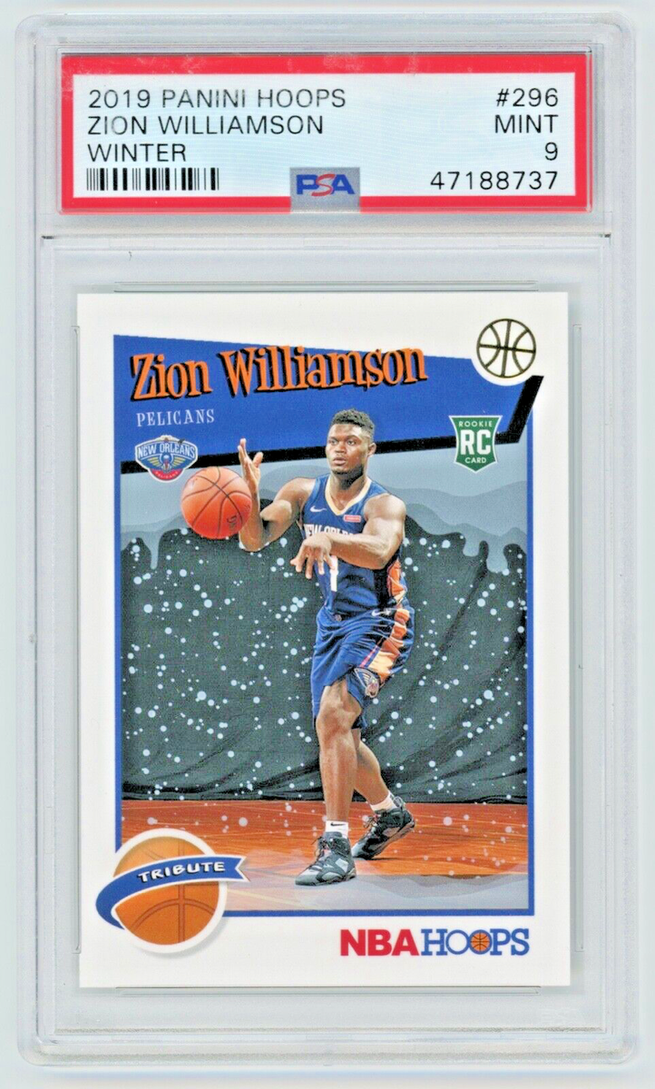 2019 Panini Hoops 296 Zion Williamson Rookie RC Winter SP PSA MINT 