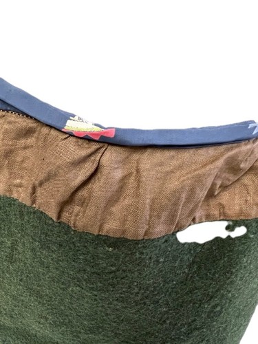 Antique Green Felted Wool Skirt Floral Embroidered Hem Victorian S-L - Picture 3 of 9