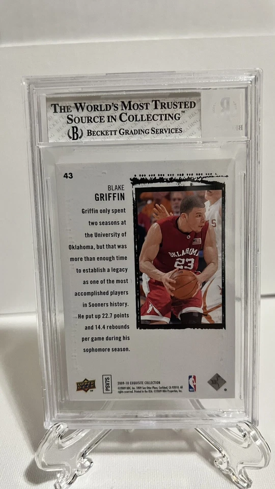 2009-10 Exquisite Collection Blake Griffin Rookie #163/225 POP 1!!! Beckett BGS - Изображение 2 из 2