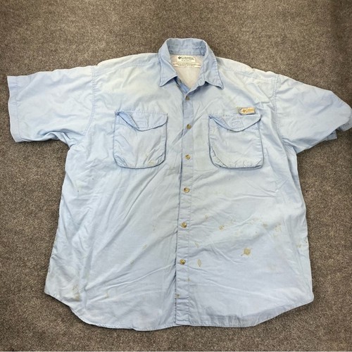 Chemise Columbia PFG Omni-Shade Manches Courtes, Pêche, Taille XL Homme, Pêche
