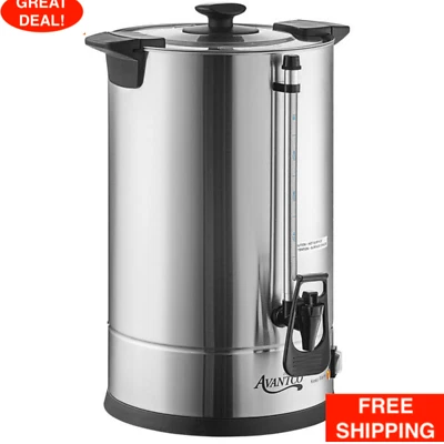 AVANTCO 100 Cup Double Wall Stainless Steel Electric Commercial Coffee Urn / Percolator