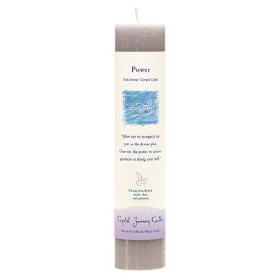 NEW Crystal Journey Herbal Magic POWER Candle - Reiki Charged 7'' Pillar 