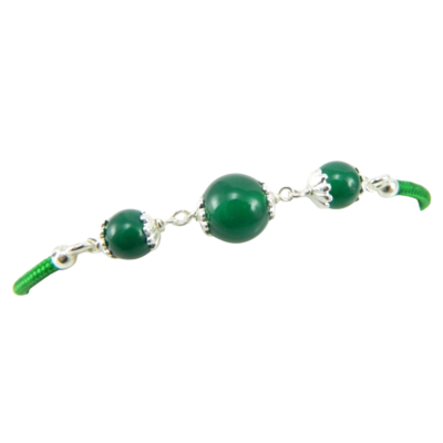 Bracciale sardo portafortuna Su Coccu argento 925 giada