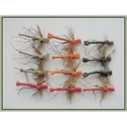 Foam Daddy Long Legs Trout Flies, 12 Pack. 4 colours, Size 10, Fishing Flies