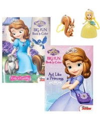 Sofia the First Activity and Coloring book with Amber and Whatnaught Keychains