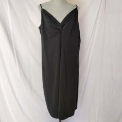  Venezia Jeans Clothing Co, Blck Sleeveless Sweetheart V neck midi dress S 22/24