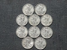 Walking Liberty Half Dollars 5  Coins Nice Details, various dates and mints.