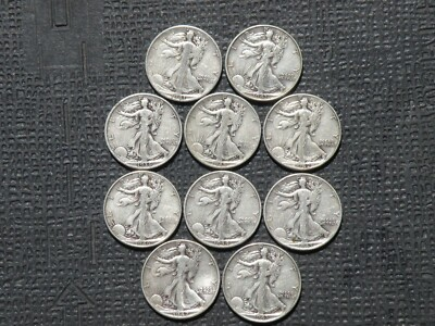 #ad Walking Liberty Half Dollars 5 Coins Nice Details various dates and mints. $70.20