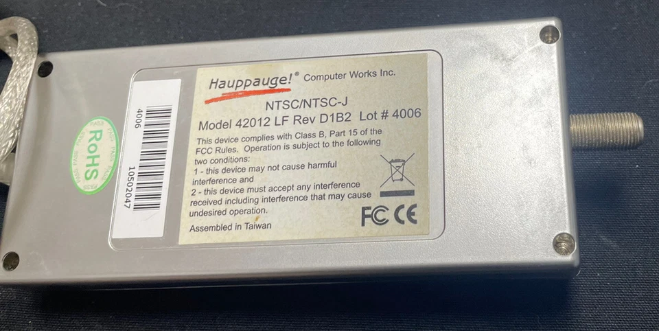 Hauppauge 1020 WinTV-USB2 External TV Tuner No Remote - Image 2 of 2