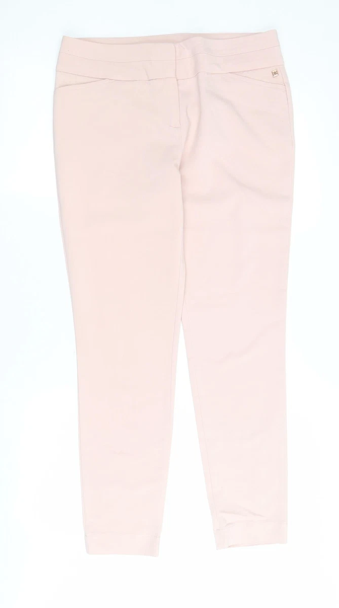 Ivanka Trump Womens Pink Cotton Cropped Trousers Size 8 L27 in Regular Zip