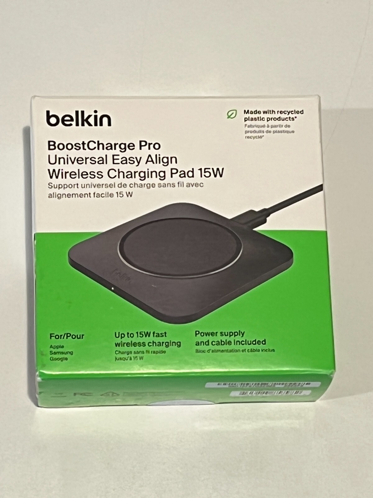 Belkin BoostCharge Pro 15W Wireless Charging Pad WIA007TTBK - Black OPEN BOX