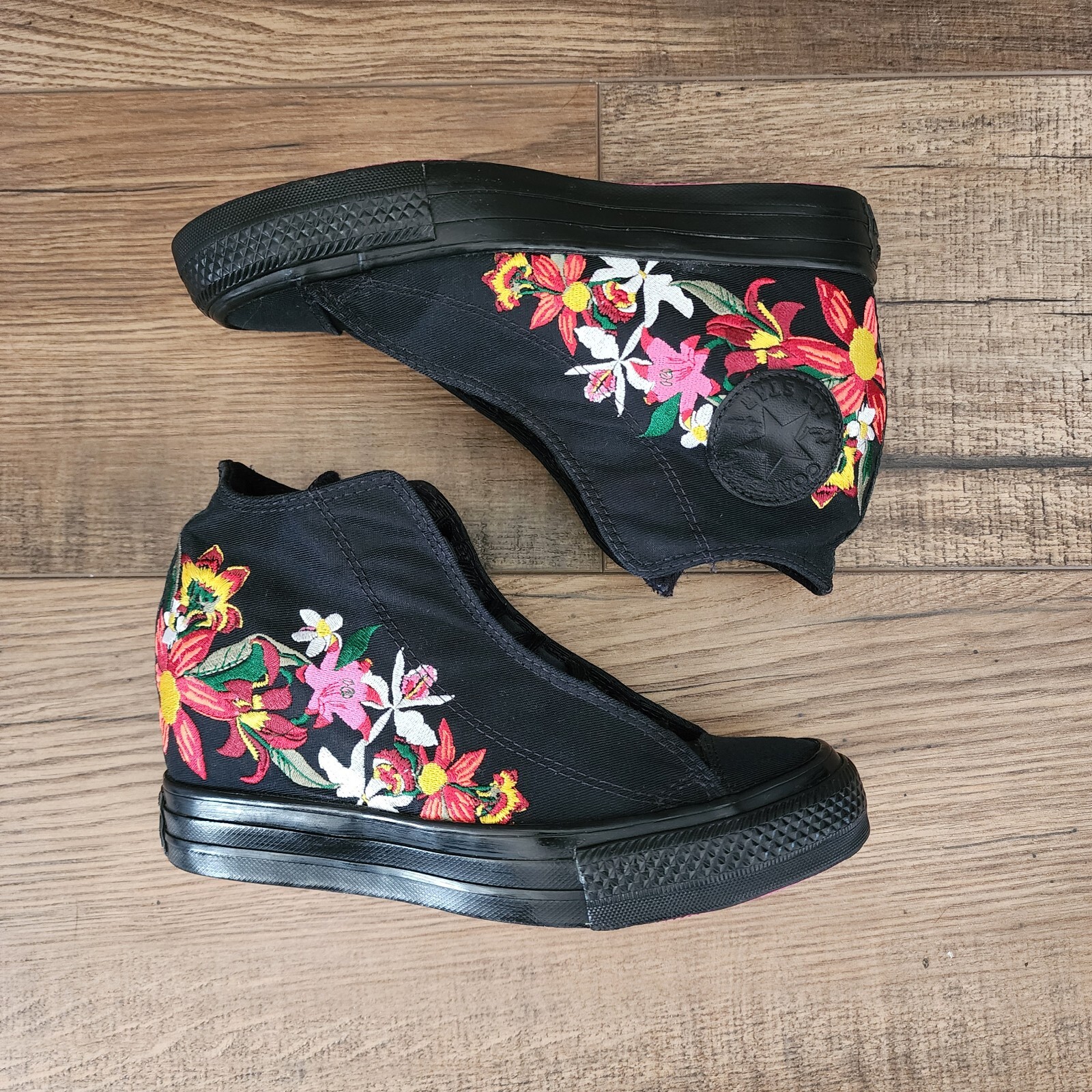 Converse X PatBo Floral Mid High Wedge Sneaker Women Size 6.5-image
