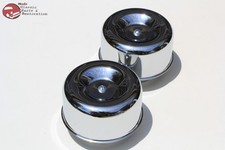 Smooth Chrome Hot Rat Rod Style Air Cleaners 2 Barrel 2 58 Custom Chevy Ford