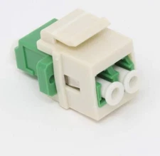 RiteAV Fiber Optic Keystone Coupler Jack LC Duplex Singlemode APC Light Almond