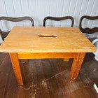 Holz Schemel alt Hocker Fussbank 38 cm