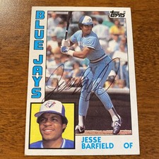1984 Topps Jesse Barfield Toronto Blue Jays Card Autographed A45