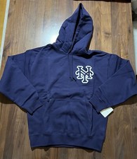 Aime Leon Dore ALD New York Mets Big Logo Hoodie Eclipse Navy Size Large Retro