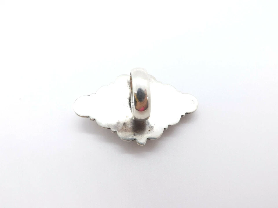 Vintage Silver Large Moonstone & Garnet Cluster Ring - Image 3 of 4