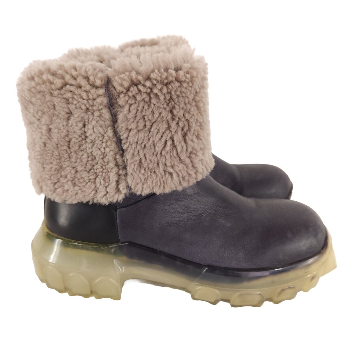 Rick Owens Black Shearling Mega Bozo Tractor Chelsea Boots Rick Owens Black Shearling Mega Bozo Tractor Chelsea Boots