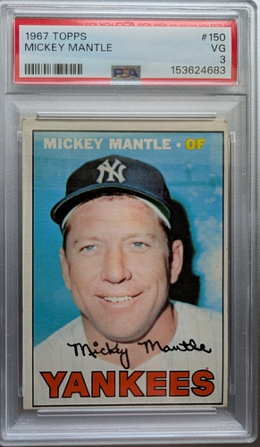 1967 Topps #150 Mickey Mantle PSA 3 VG