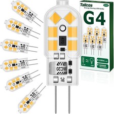 Tailcas G4 LED Bulbs 1.2W, AC/DC 12V, Warm White 3000K, Equivalent 10W G4