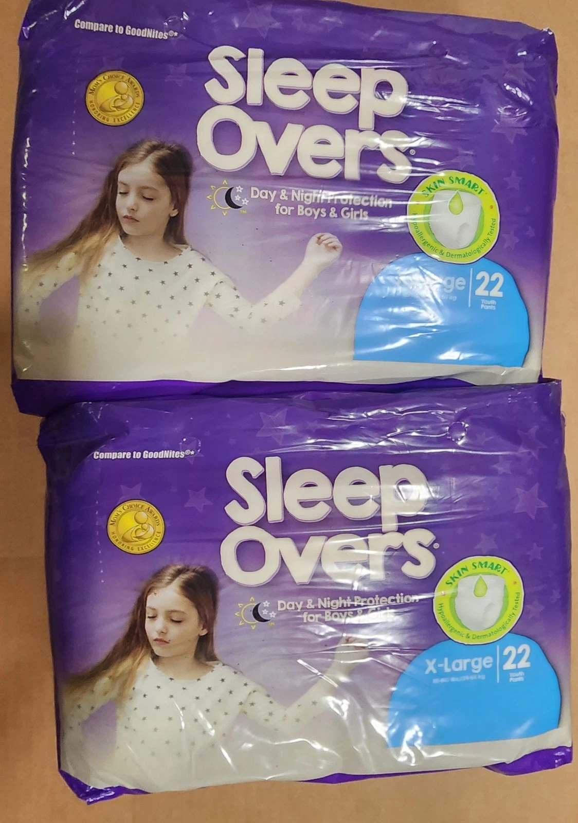 Sleep Overs By Cuties For Boys And Girls Size XL 2Pks Of 22
