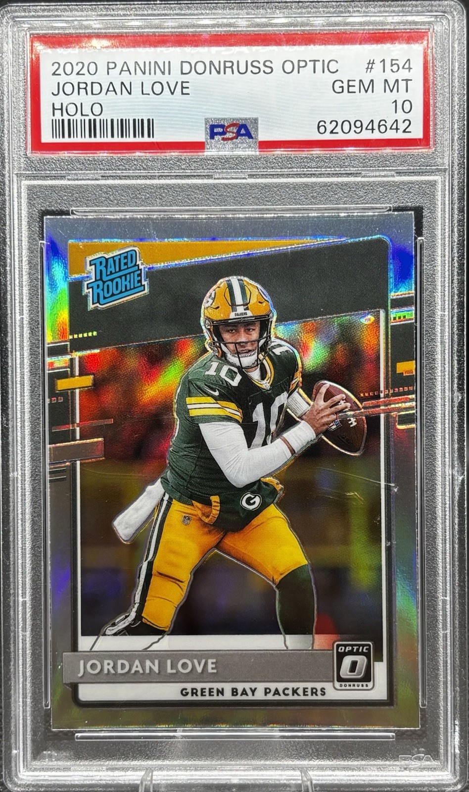 Jordan Love Panini Donruss Optic #154 Holo